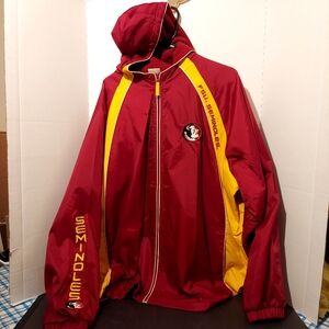Red Oak Florida State Seminoles Zip Up Hooded Fleece Lined Windbreaker FSU